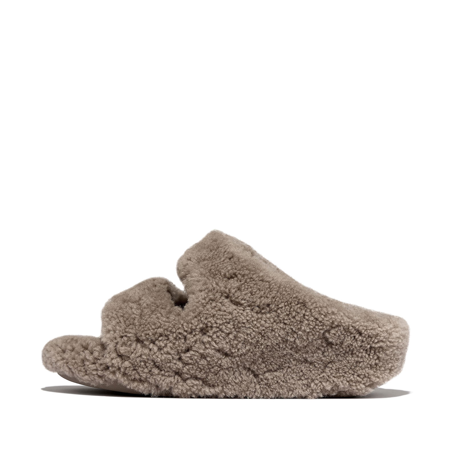 FitFlop Shuv Curly-Shearling Two-Bar Slides endource