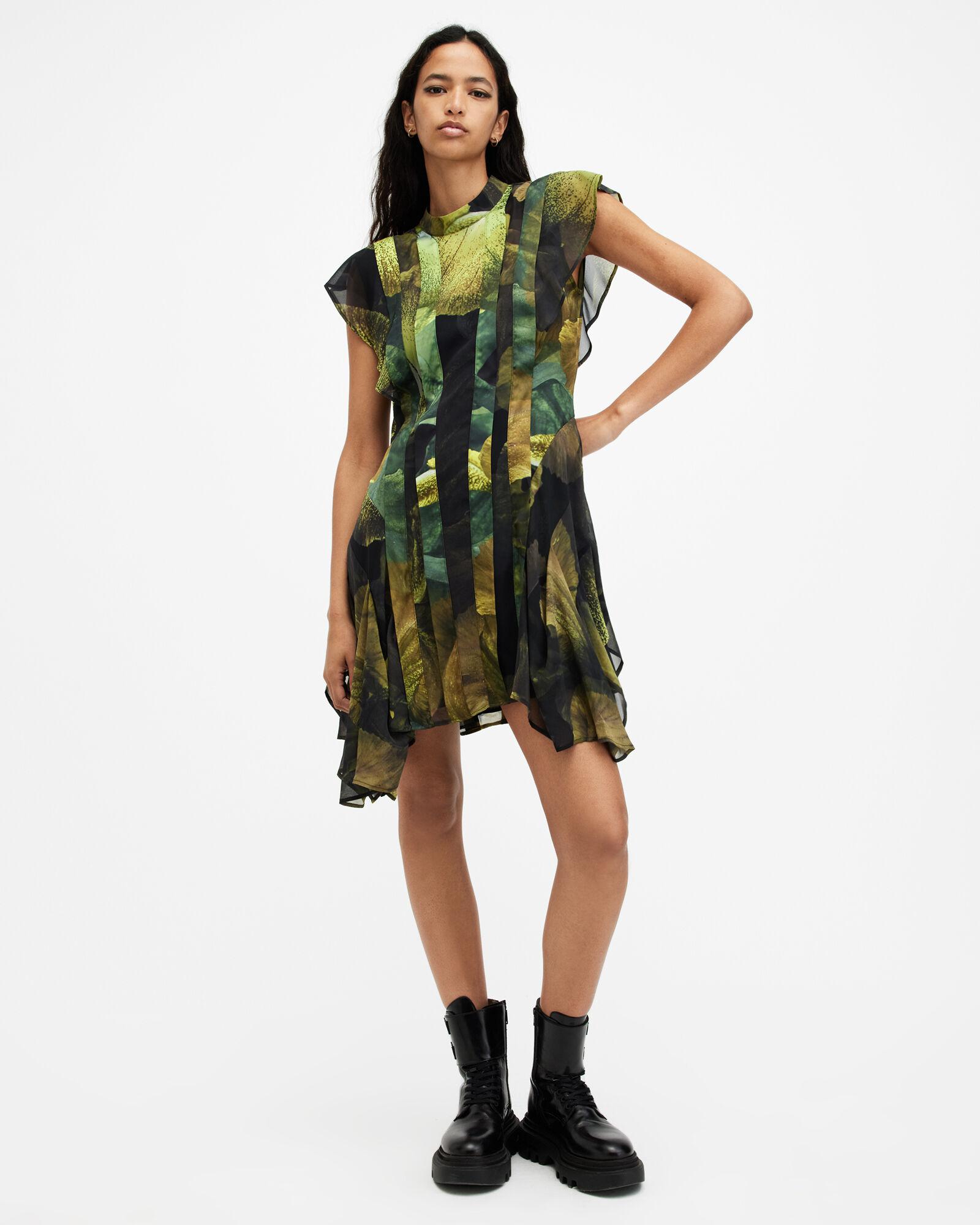 fleur asymmetric dress ALLSAINTS Fleur Printed Asymmetric Hem Dress