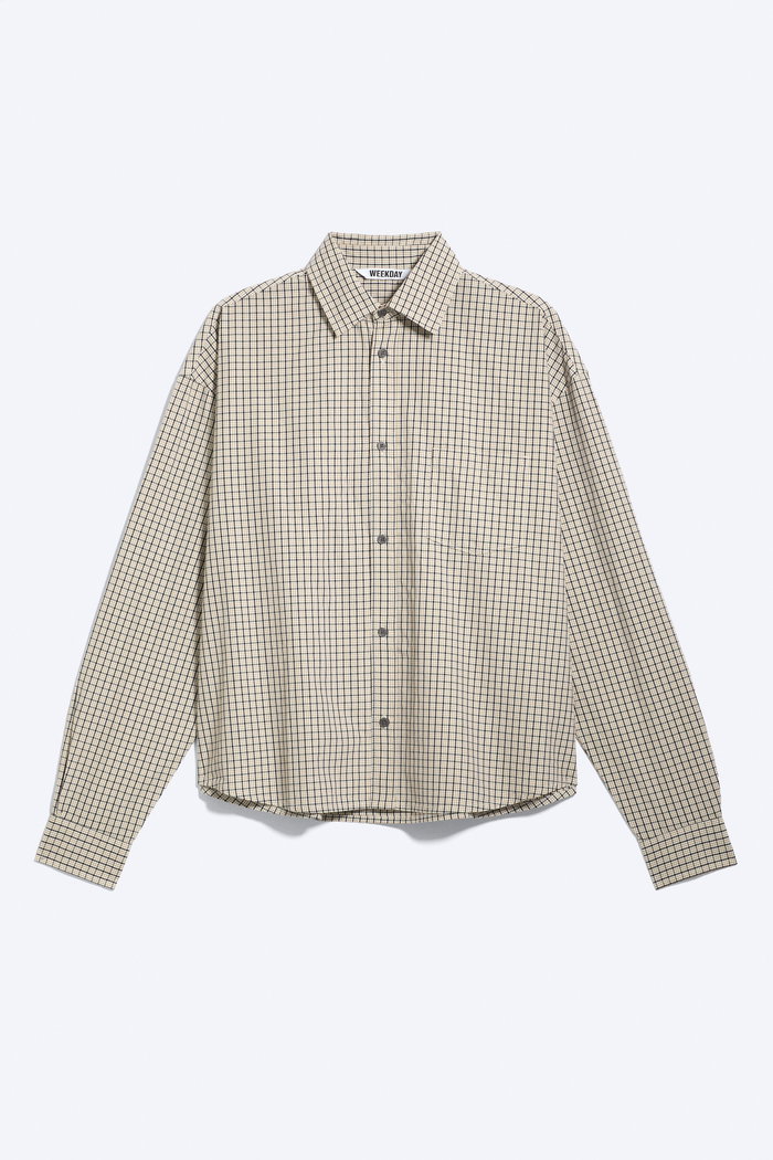 WEEKDAY Boxy Long-Sleeved Cotton Poplin Shirt | endource