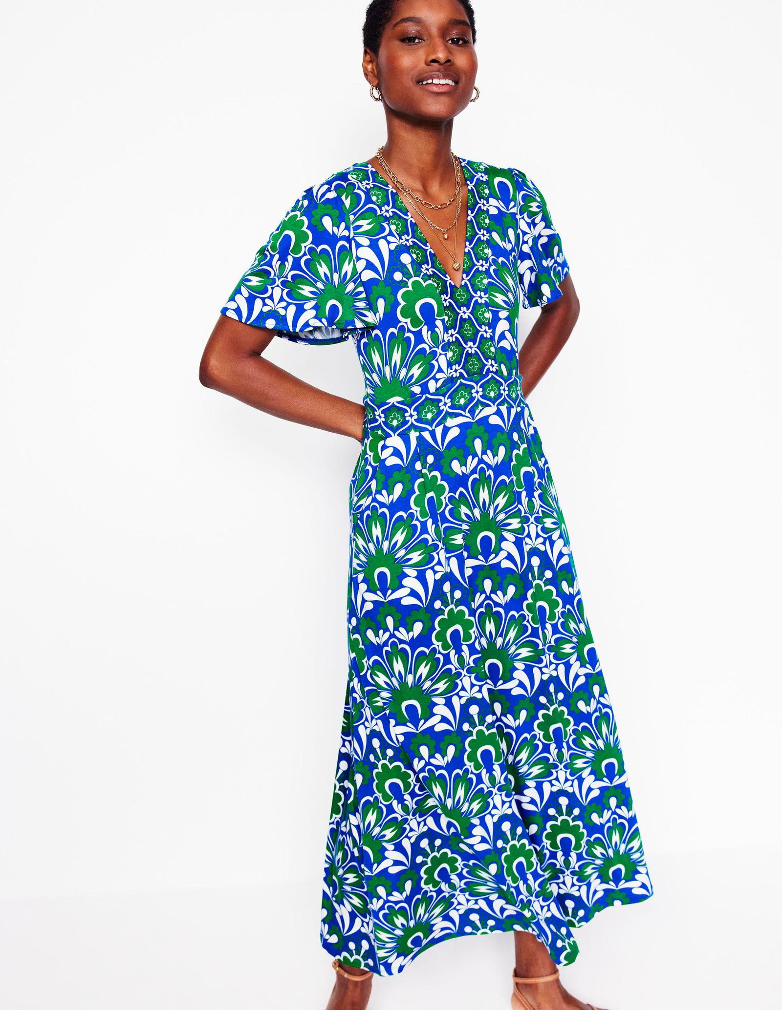 boden flutter jersey maxi dress 60% off Ellie Tea IGNWT