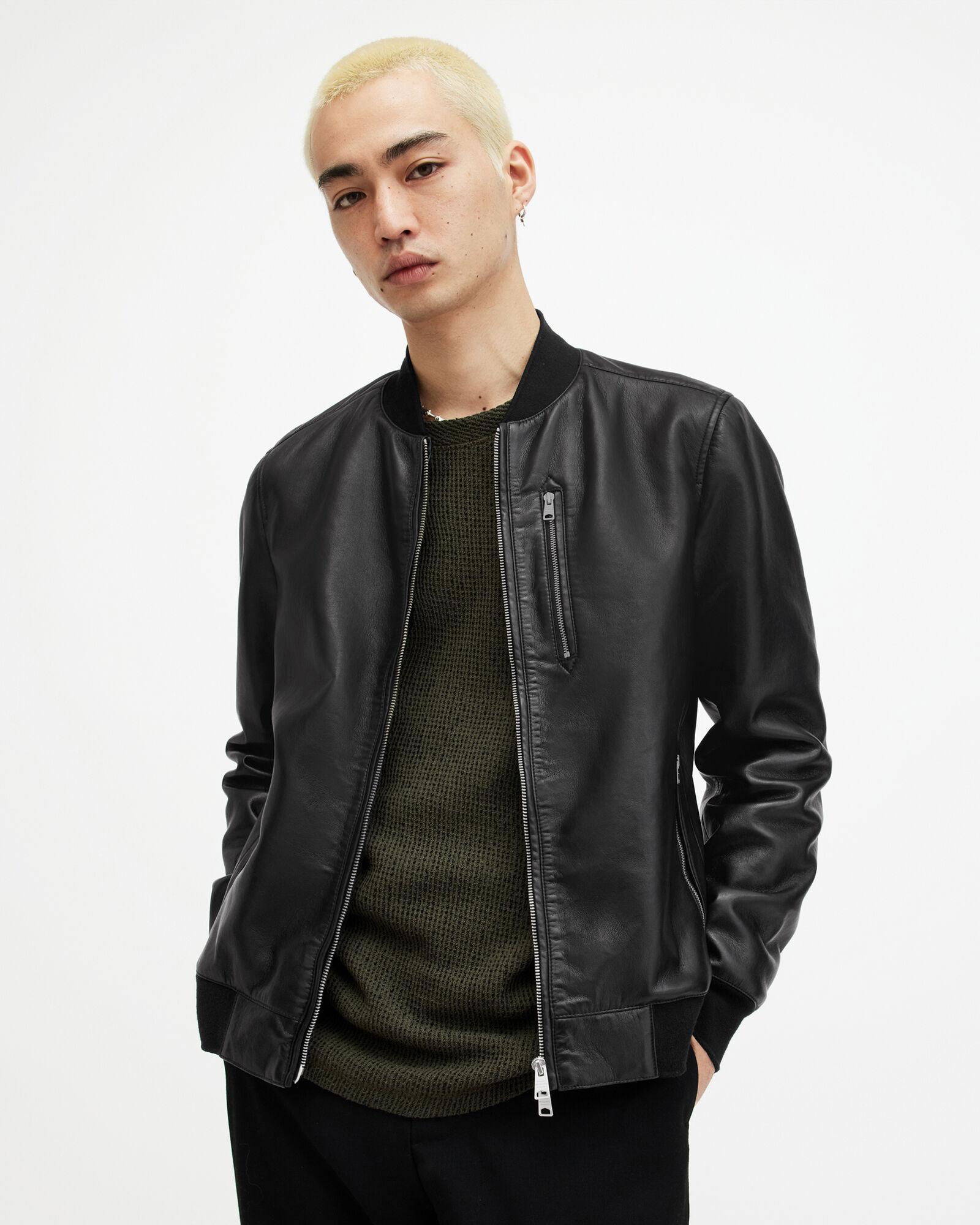 ALLSAINTS Kemble Leather Bomber Jacket endource