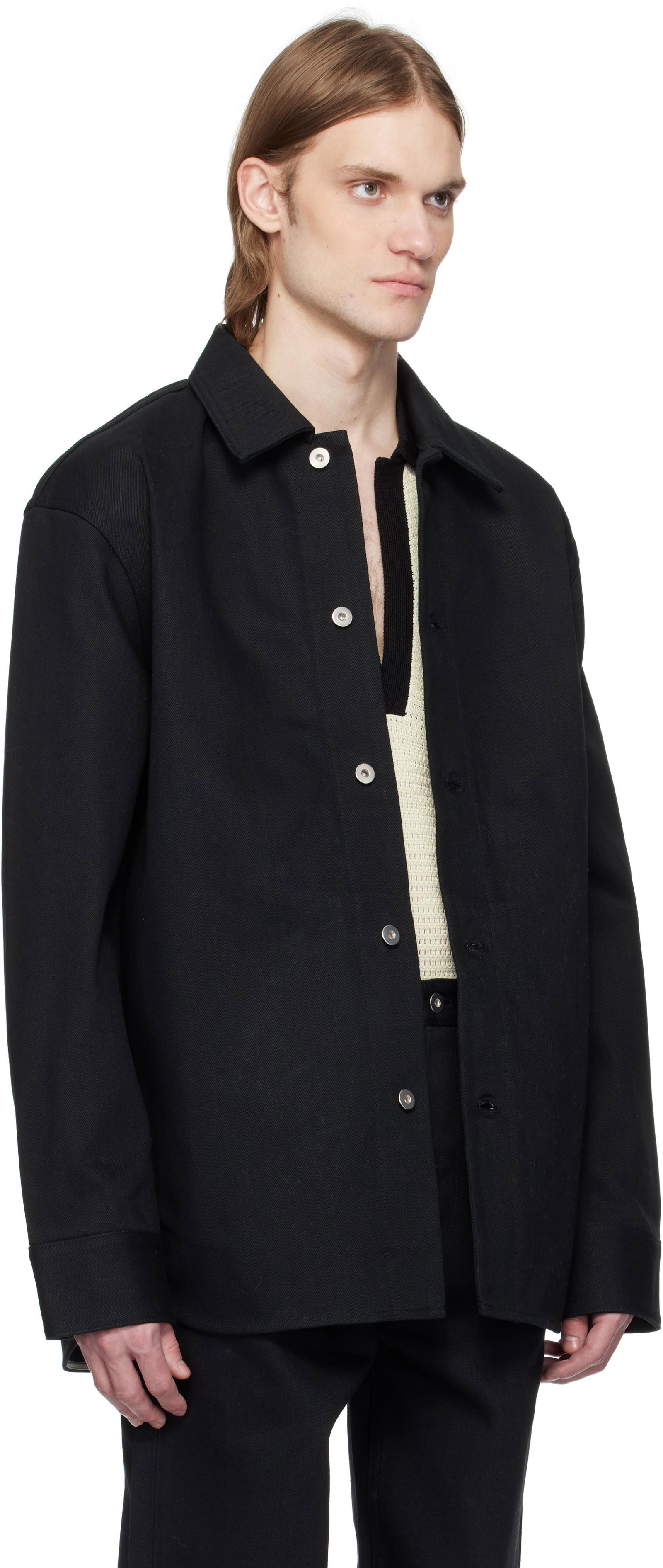 JIL SANDER Logo Patch Denim Overshirt | endource