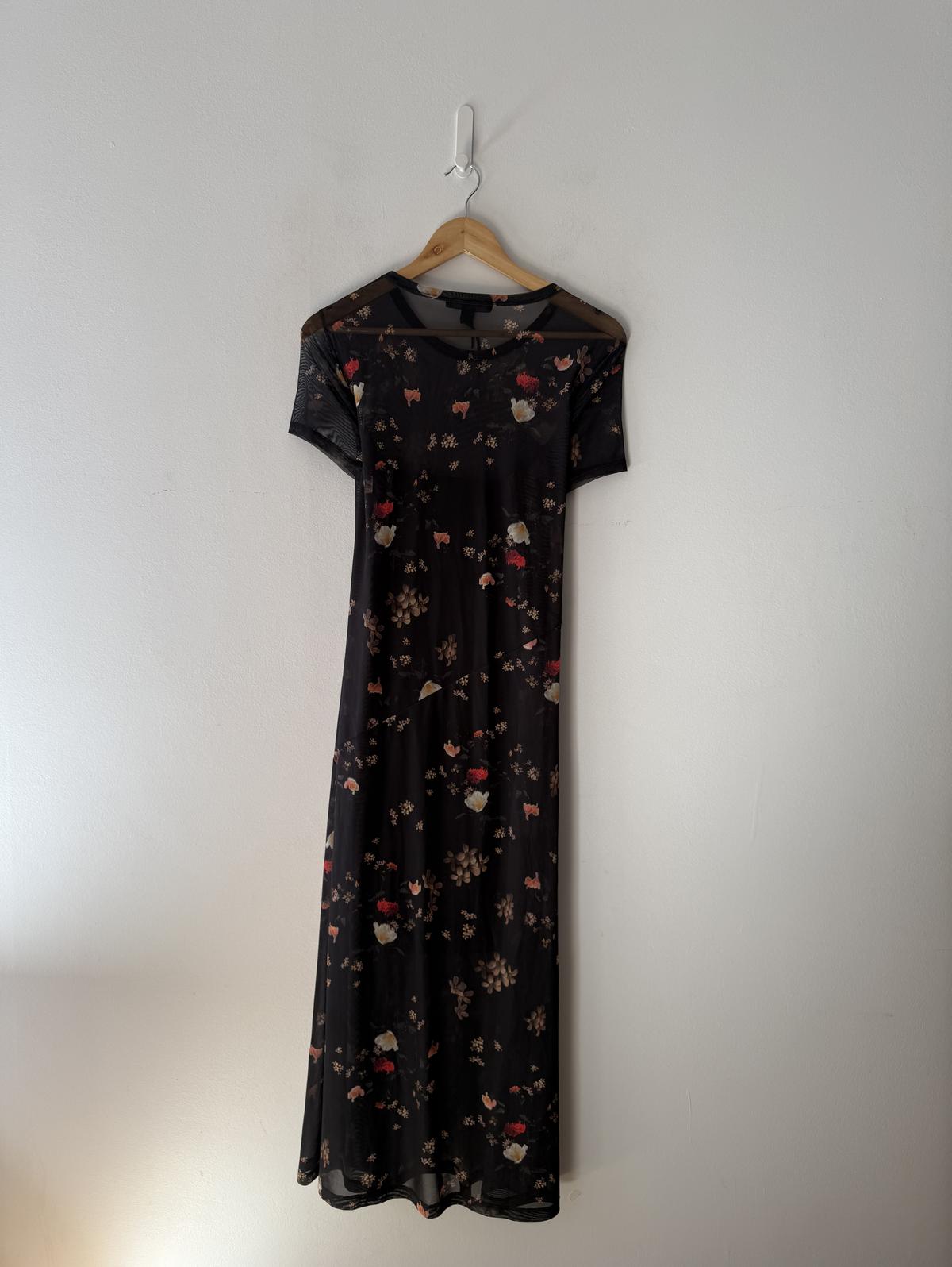 hanna short sleeve mesh kora midi dress ALLSAINTS Hanna Short Sleeve Mesh Kora Midi Dress