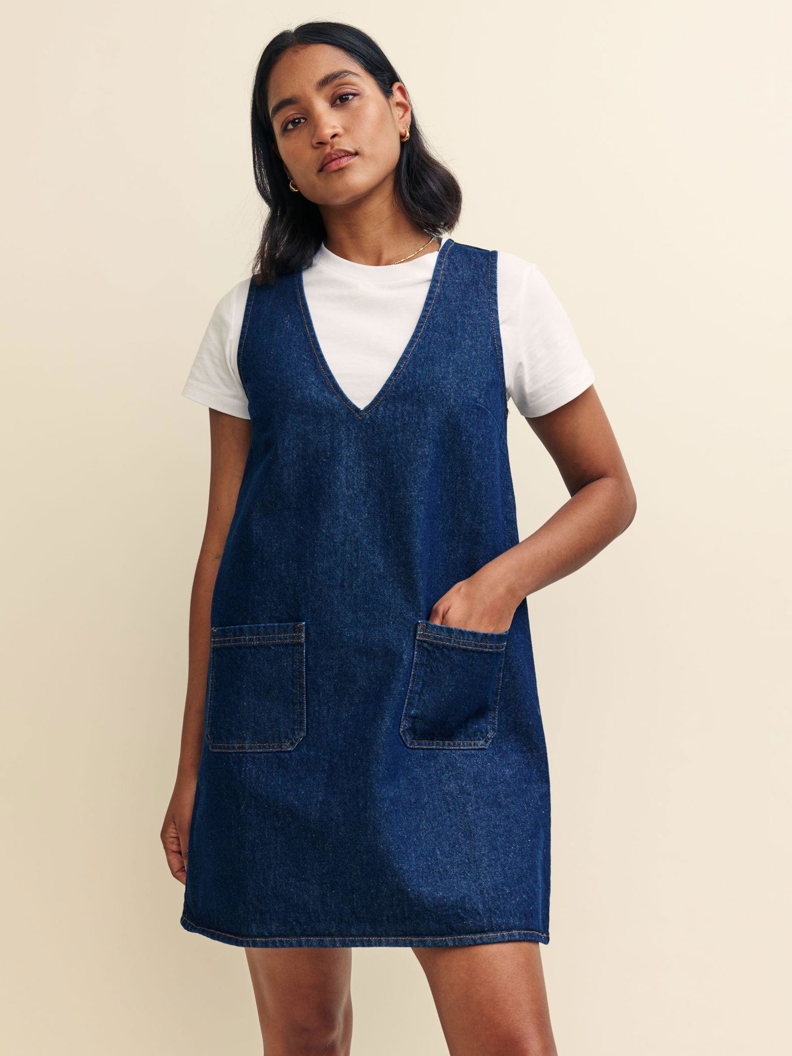 NOBODY'S CHILD Piper Denim Pinafore Dress | endource