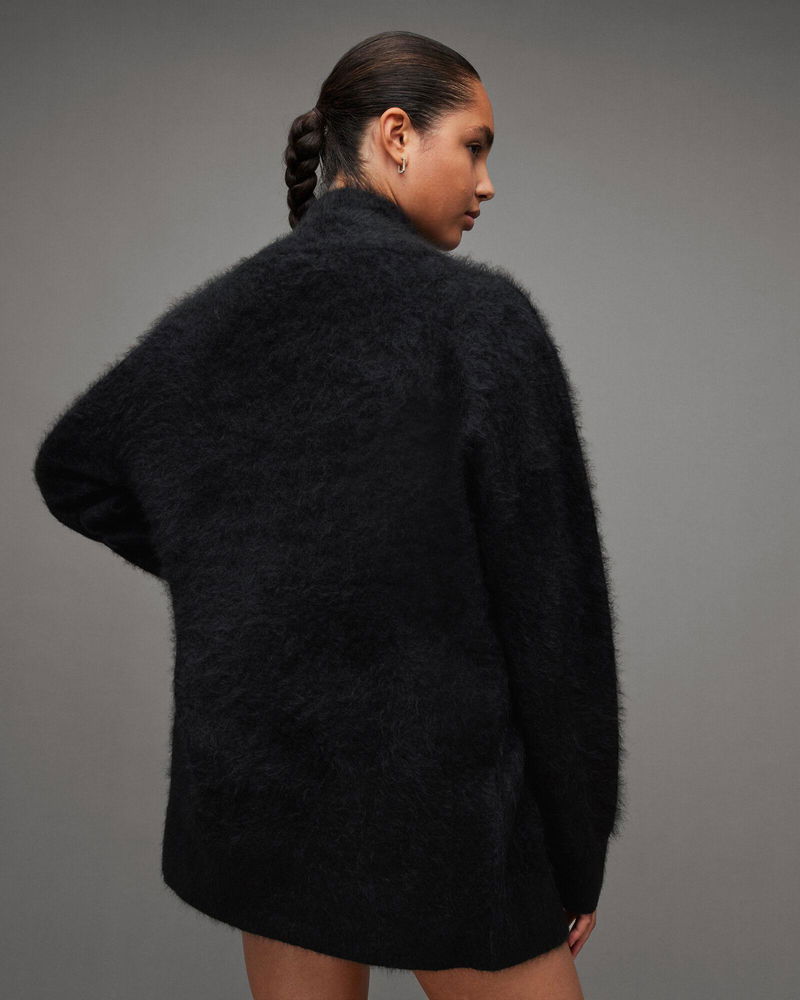 ALLSAINTS Tessa Brushed Cashmere Cardigan in Black | endource