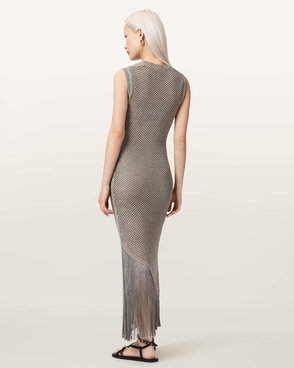 ALLSAINTS Muriel 2-In-1 Knitted Slim Midi Dress | endource