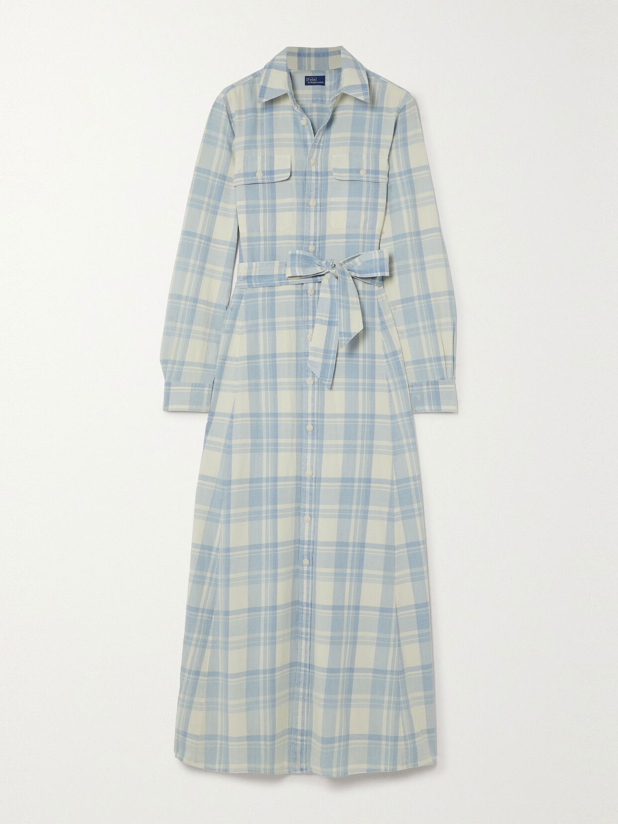 plaid shirt dress ralph lauren POLO RALPH LAUREN Belted Checked Cotton-twill Maxi Shirt Dress