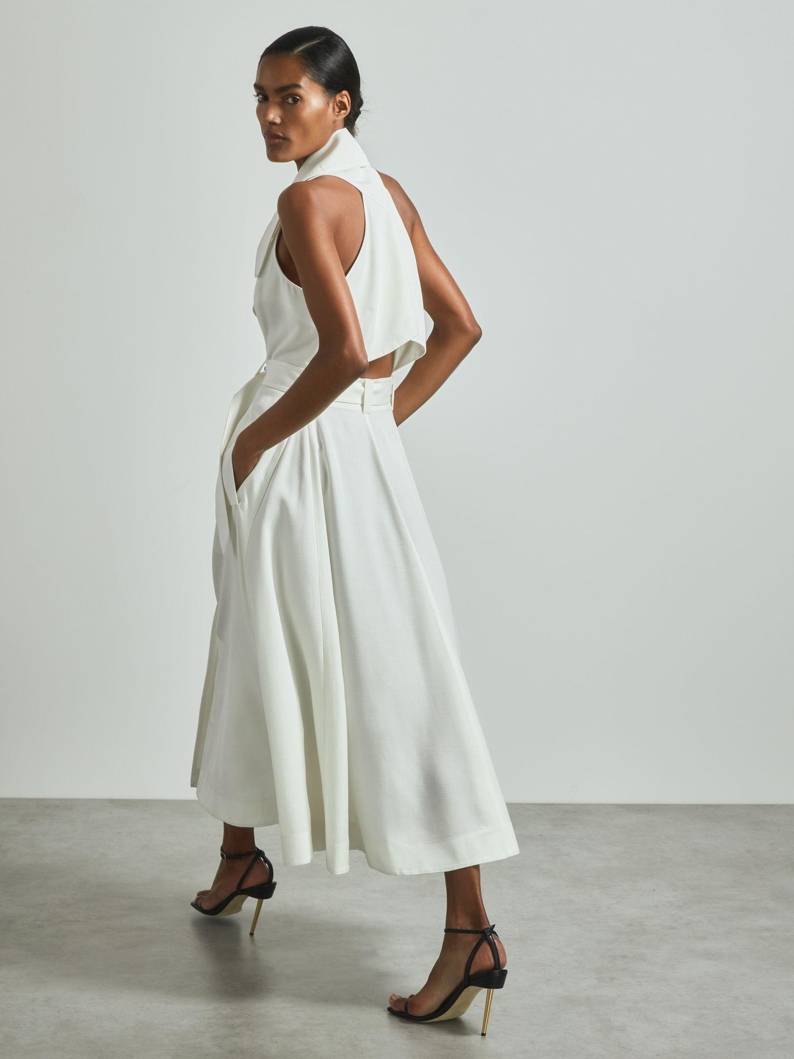 knee length dresses for ladies Tiered Front Cutout Mini Dress – Xandra Swimwear, LLC main image 1