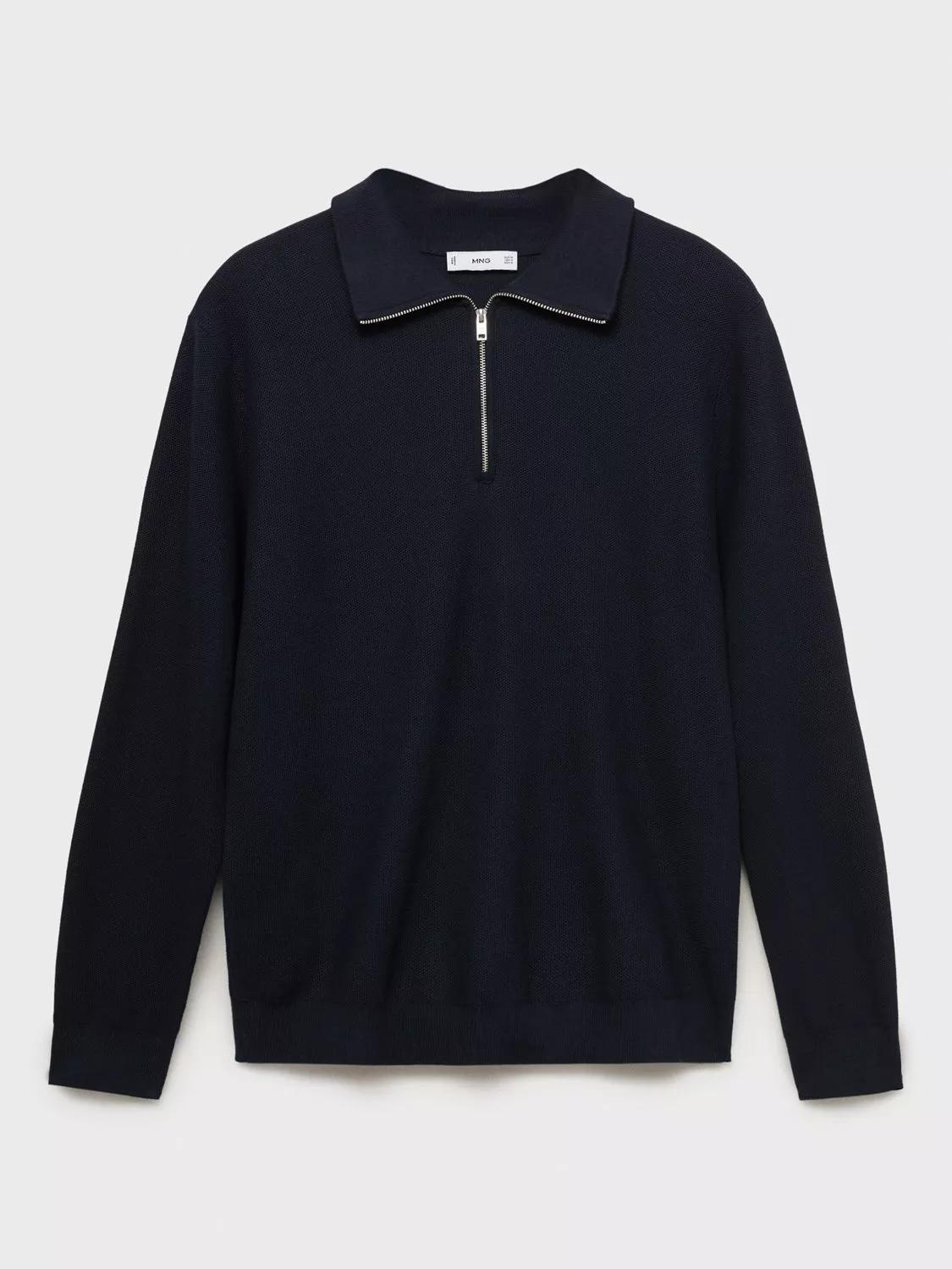 MANGO Ten Fine Knit Half Zip Jumper | endource