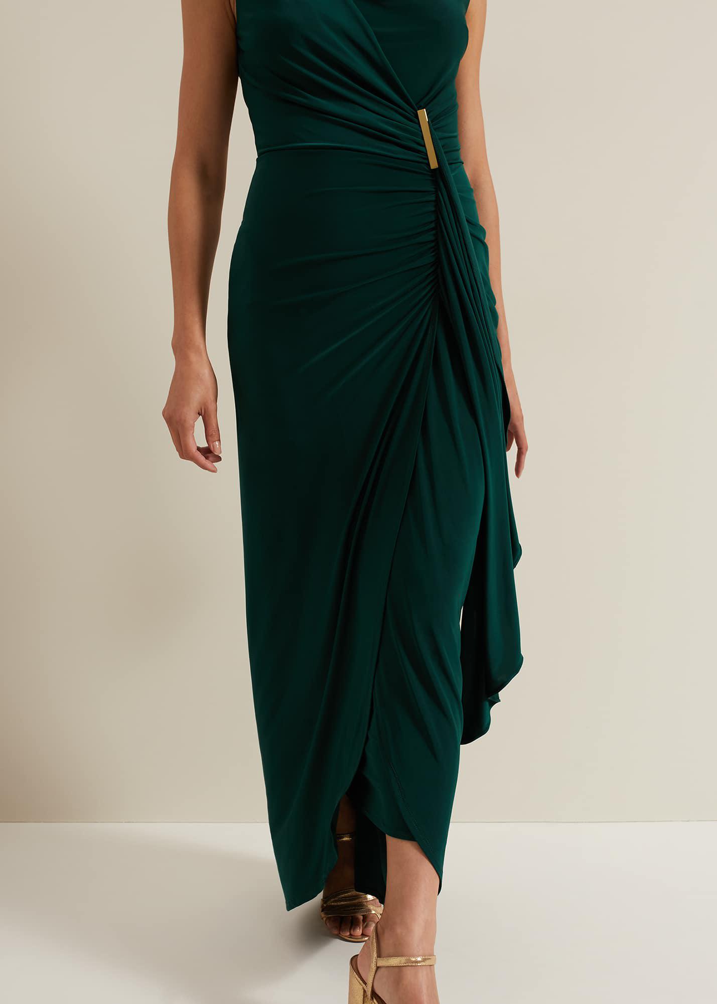 brown satin dress maxi Starling | Brown Matte Satin Plunge-Neck Maxi Dress With Scarf-Detail