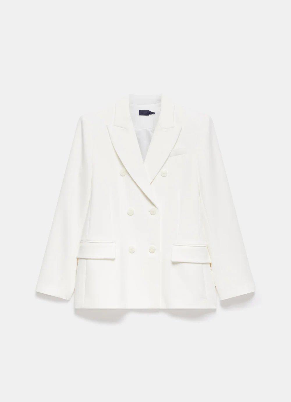 Mint Green Silver Buttoned Double Breasted Blazer