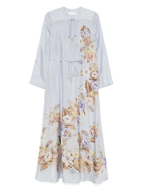 ZIMMERMANN Coco Embellished Embroidered Denim Midi Dress | endource