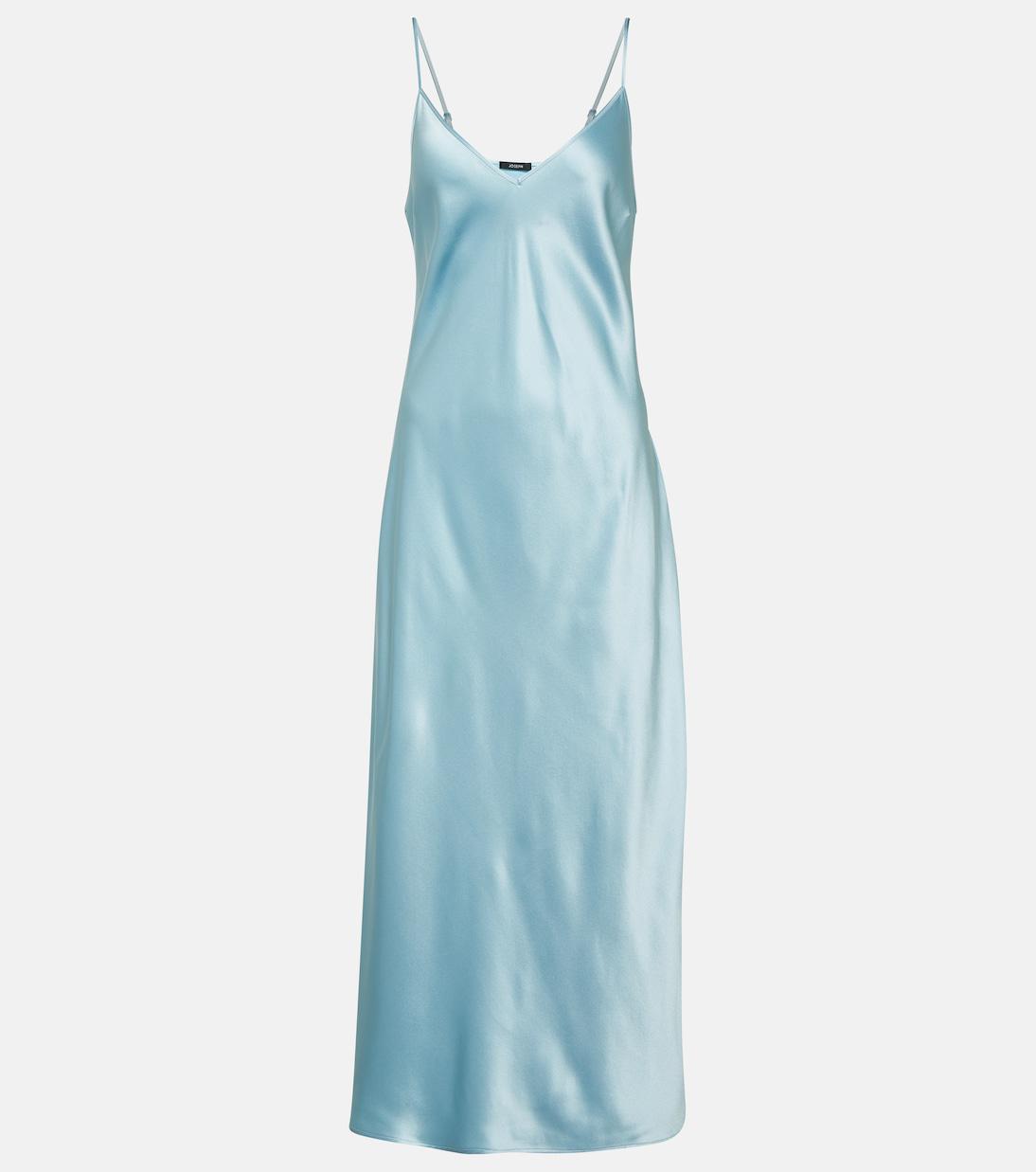 joseph clea silk dress Joseph Silk Satin Clea Dress - Avocado