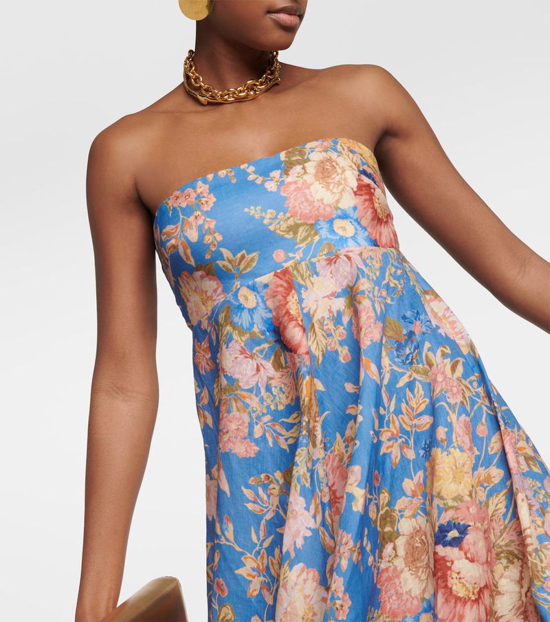 ZIMMERMANN August Floral Linen Midi Dress | endource ZIMMERMANN August Floral Linen Midi Dress | endource