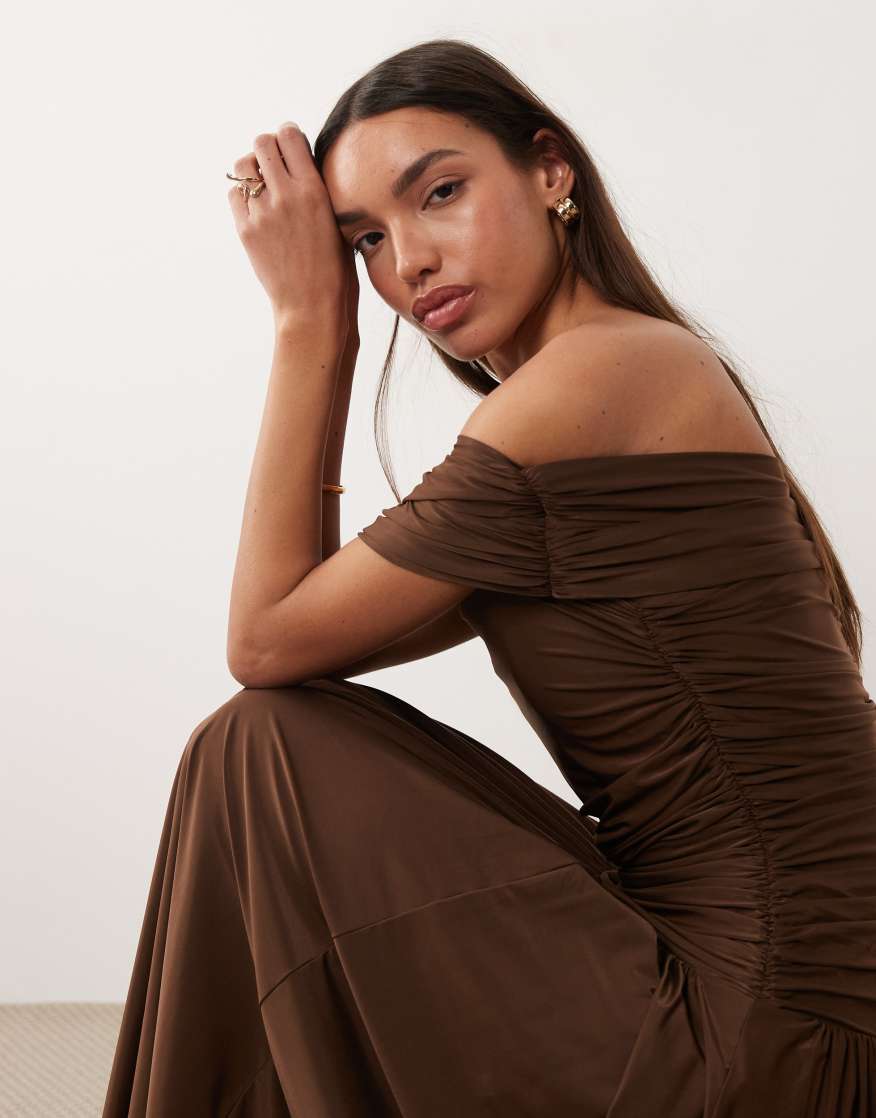 summer color bridesmaid dresses Abercrombie & Fitch Silk Satin Bronze Brown Button Down Mini Shirt Dre   Brie