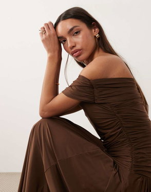 chinese dress ladies Abercrombie & Fitch Black and Brown Floral Print Maxi Dress main image 0