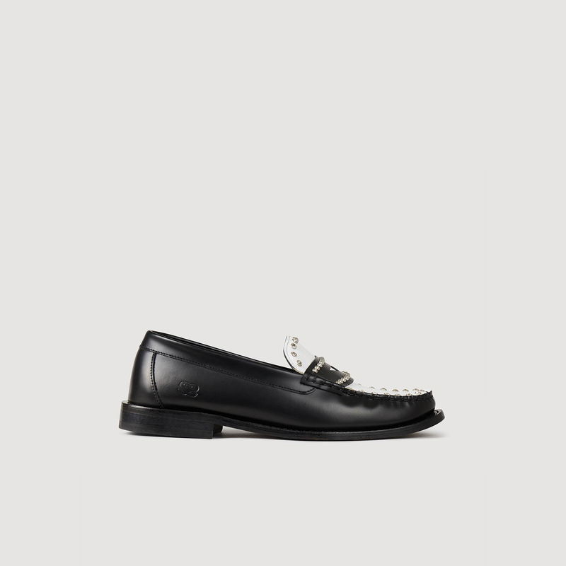 SANDRO Two-Tone Studded Loafers | endource display picture 3