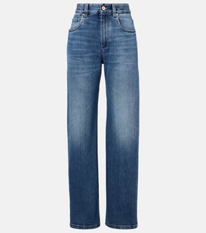 Bruneello Cucinelli wide-leg, dark wash denim jeans