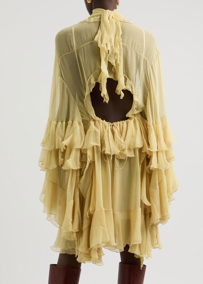 CHLOÉ Ruffled Silk-Georgette Mini Dress endource