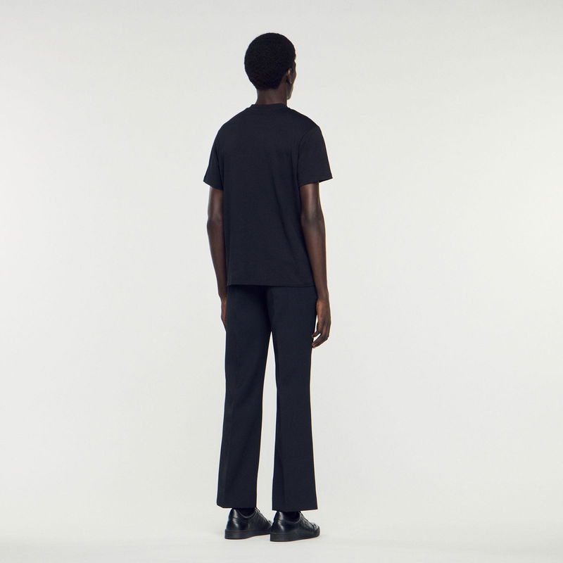 Sandro black t-shirt and trousers outfit