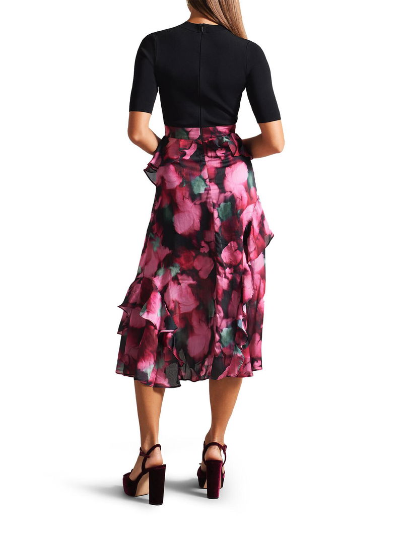 green emerald velvet dress Amazon.com: Ted Baker Darciia Fitted Knit Bodice Dress with Ruffle Skirt  Black 3 (US 8) : Clothing, Shoes & Jewelry