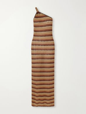 missoni striped crochet-knit maxi dress Wool Missoni metallic crochet
