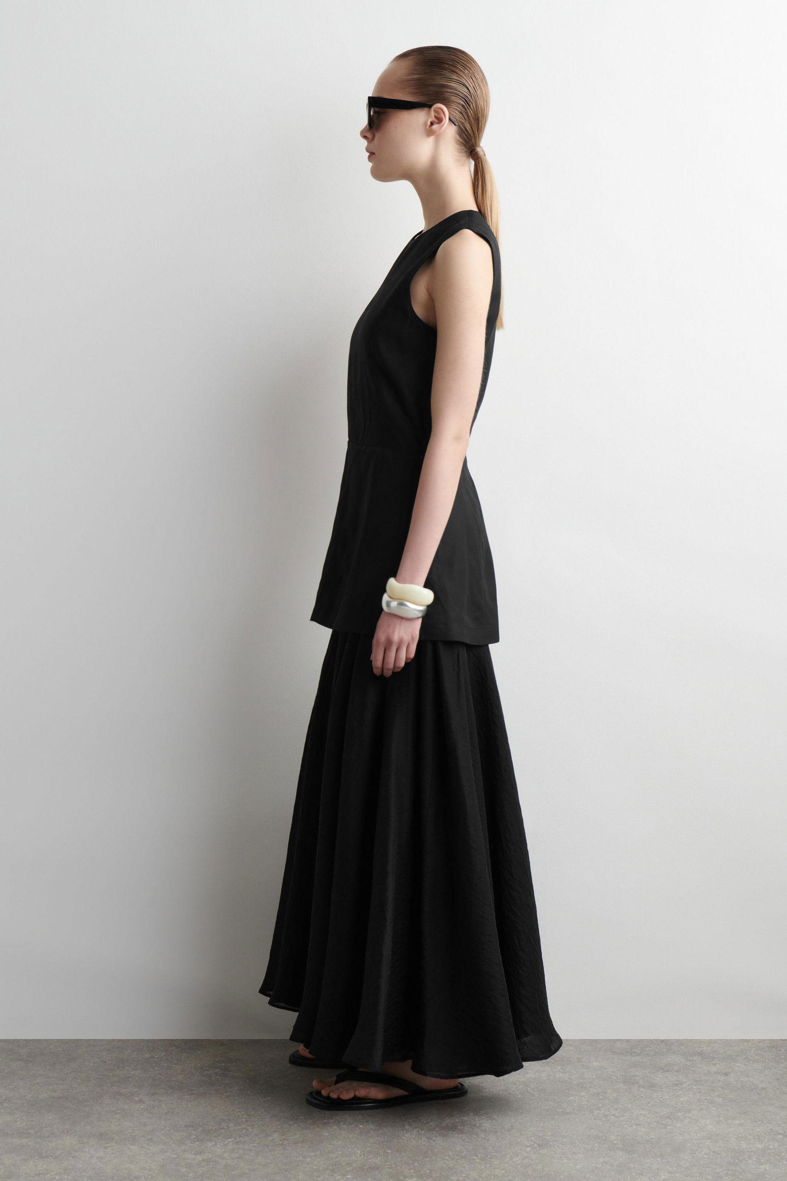 cos layered peplum dress 41% off Midi Fabric: Chiffon