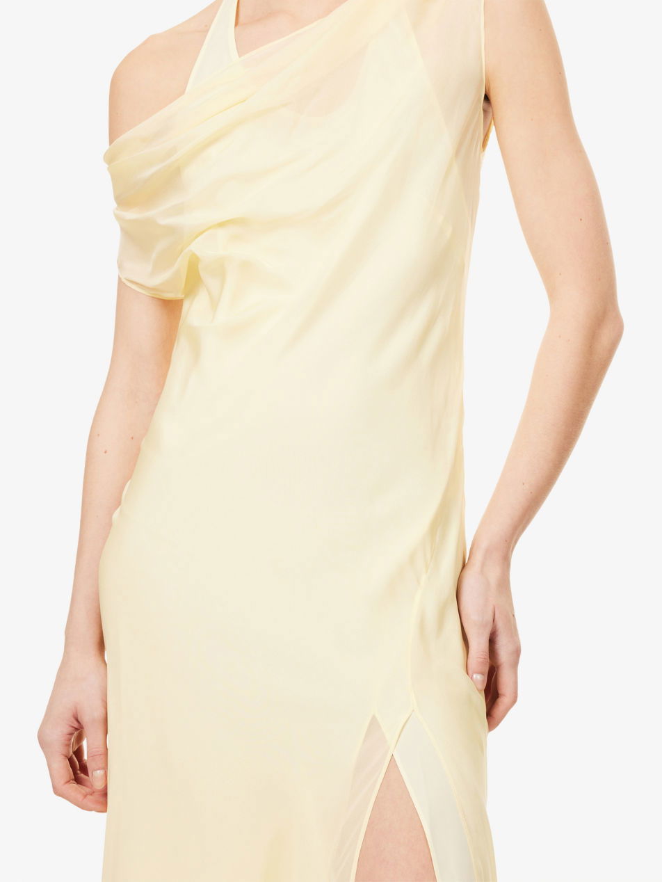 sir strobe silk chiffon maxi dress Strope silk-chiffon gown - yellow