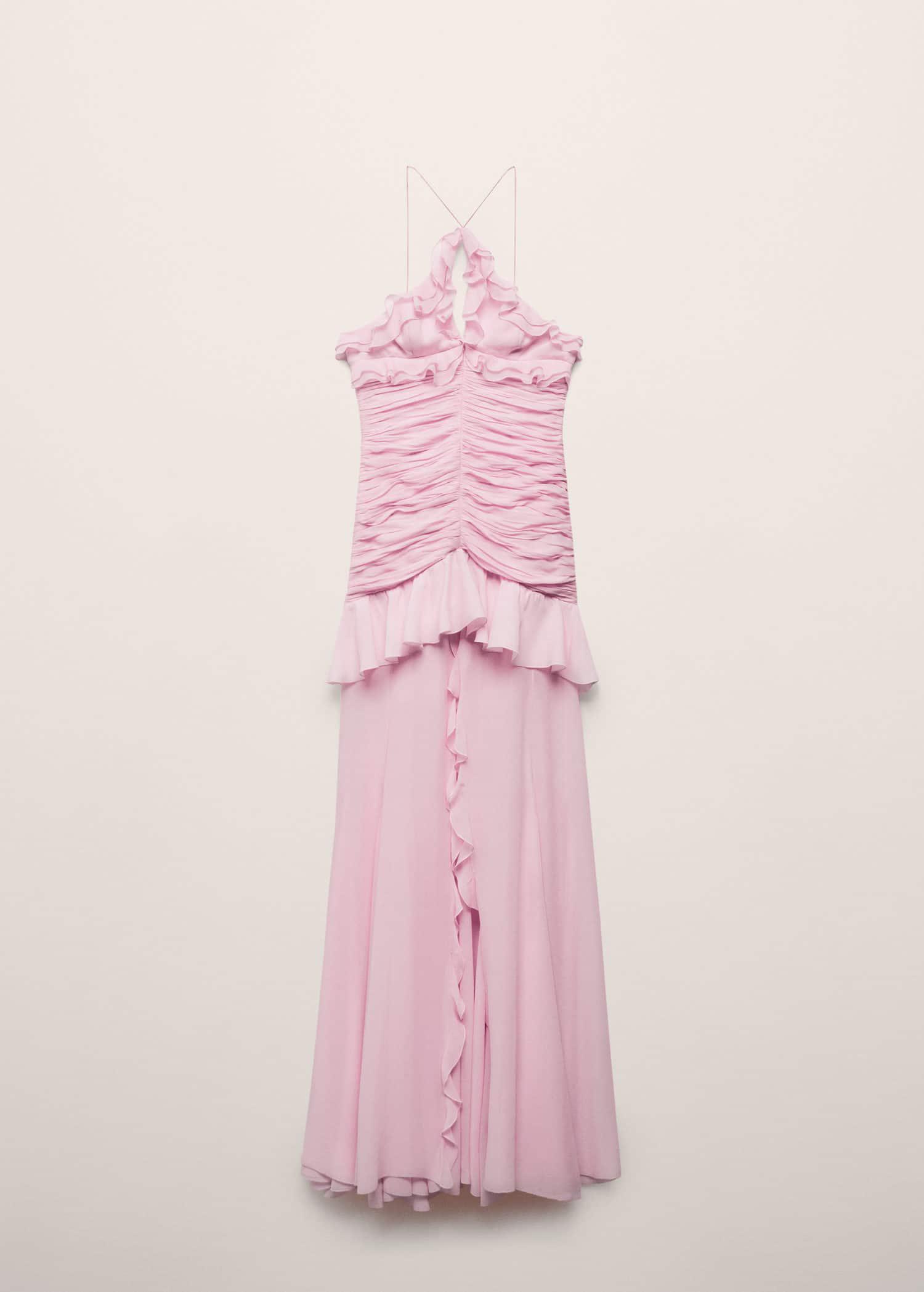 MANGO Halter-Neck Draped Dress | endource