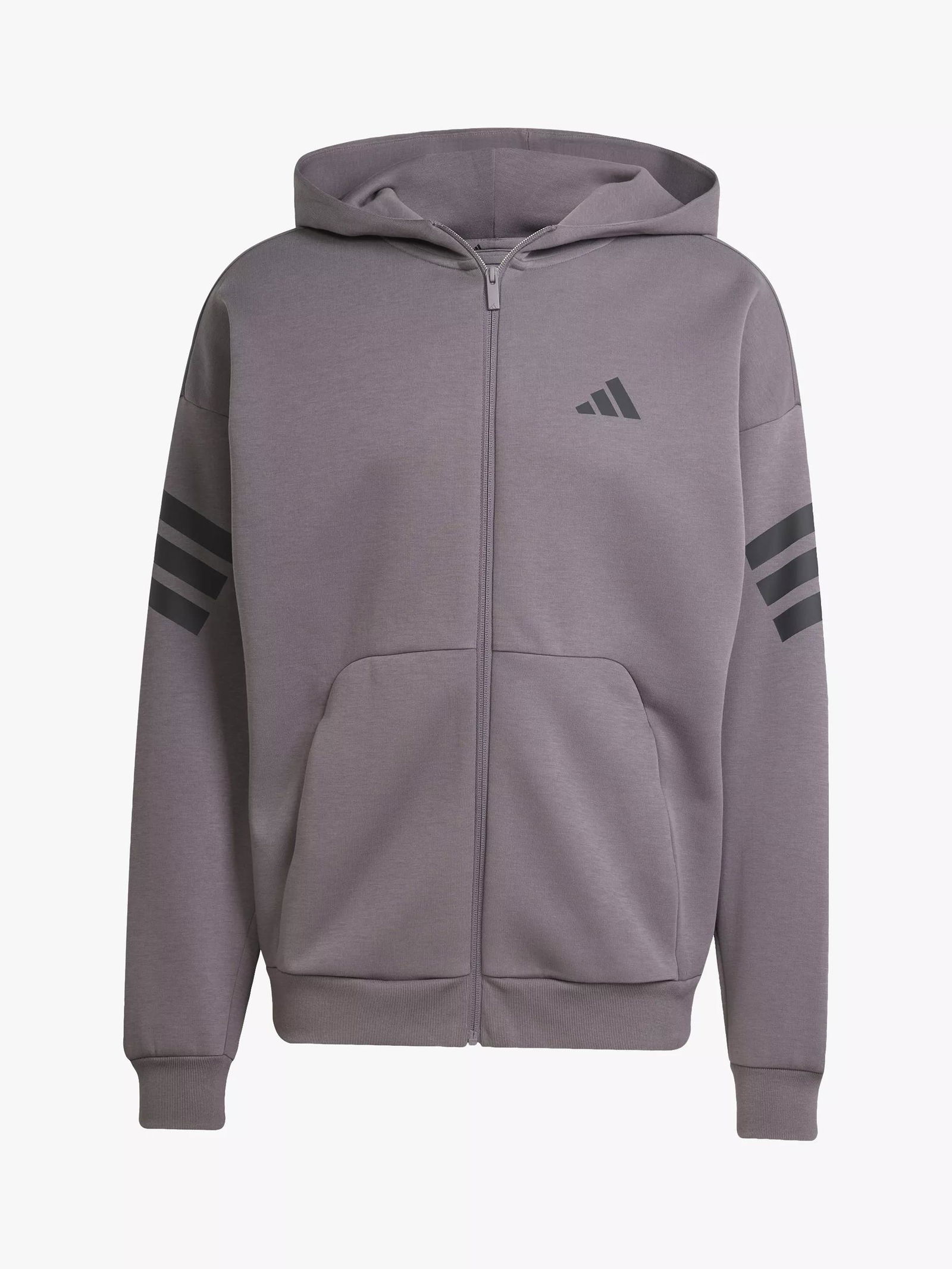 ADIDAS Future Icons Three Stripes Full-Zip Hoodie in Grey Strata | endource