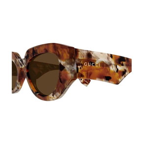 Gucci GG2116S 004 Sunglasses Transparent Brown Cat Eye Frame, Brown Lenses Gucci Gg2116s Brown Female Cat-Eye Sunglasses | Eyewear Index main image 4