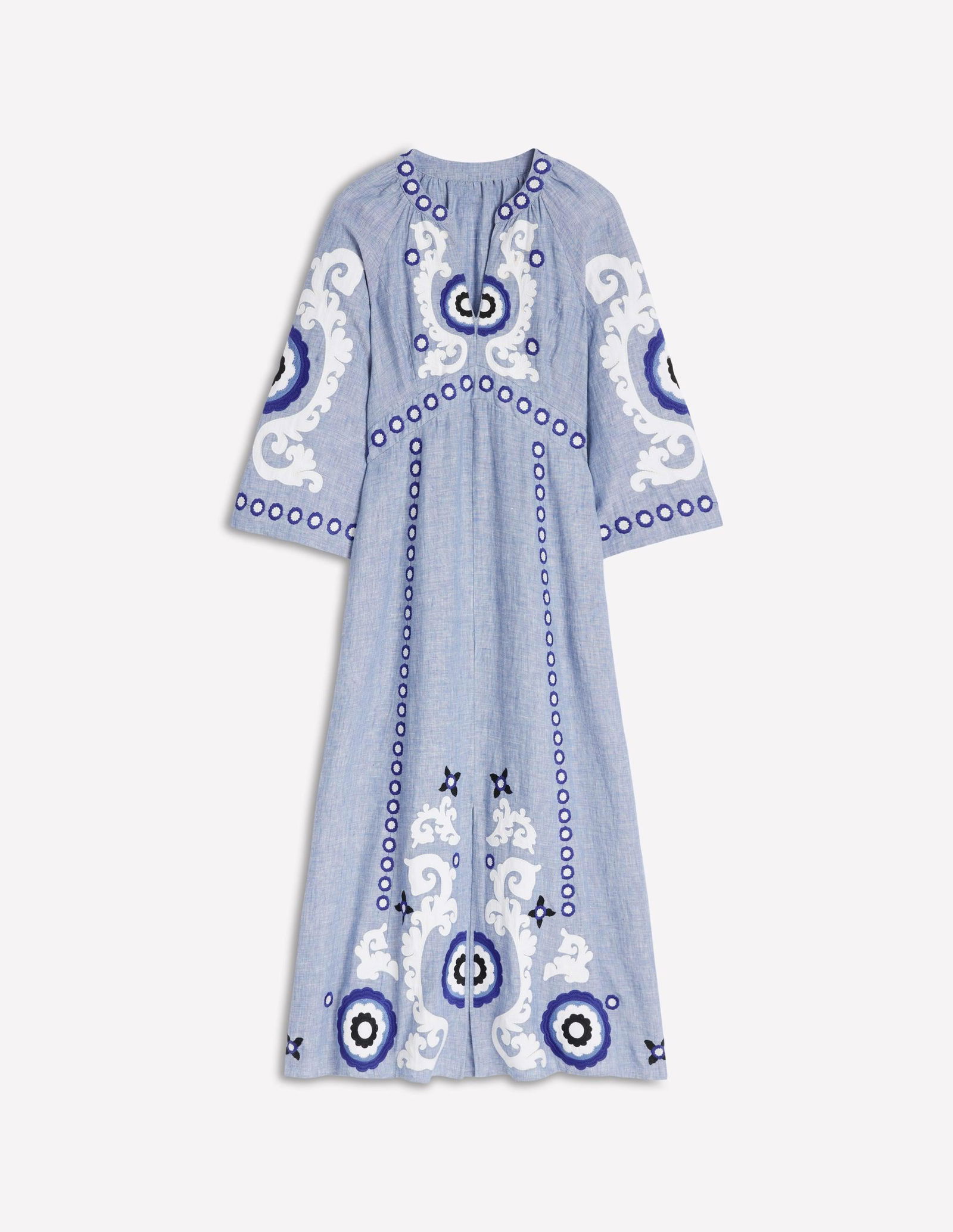 BODEN Una Linen Embroidered Dress | endource