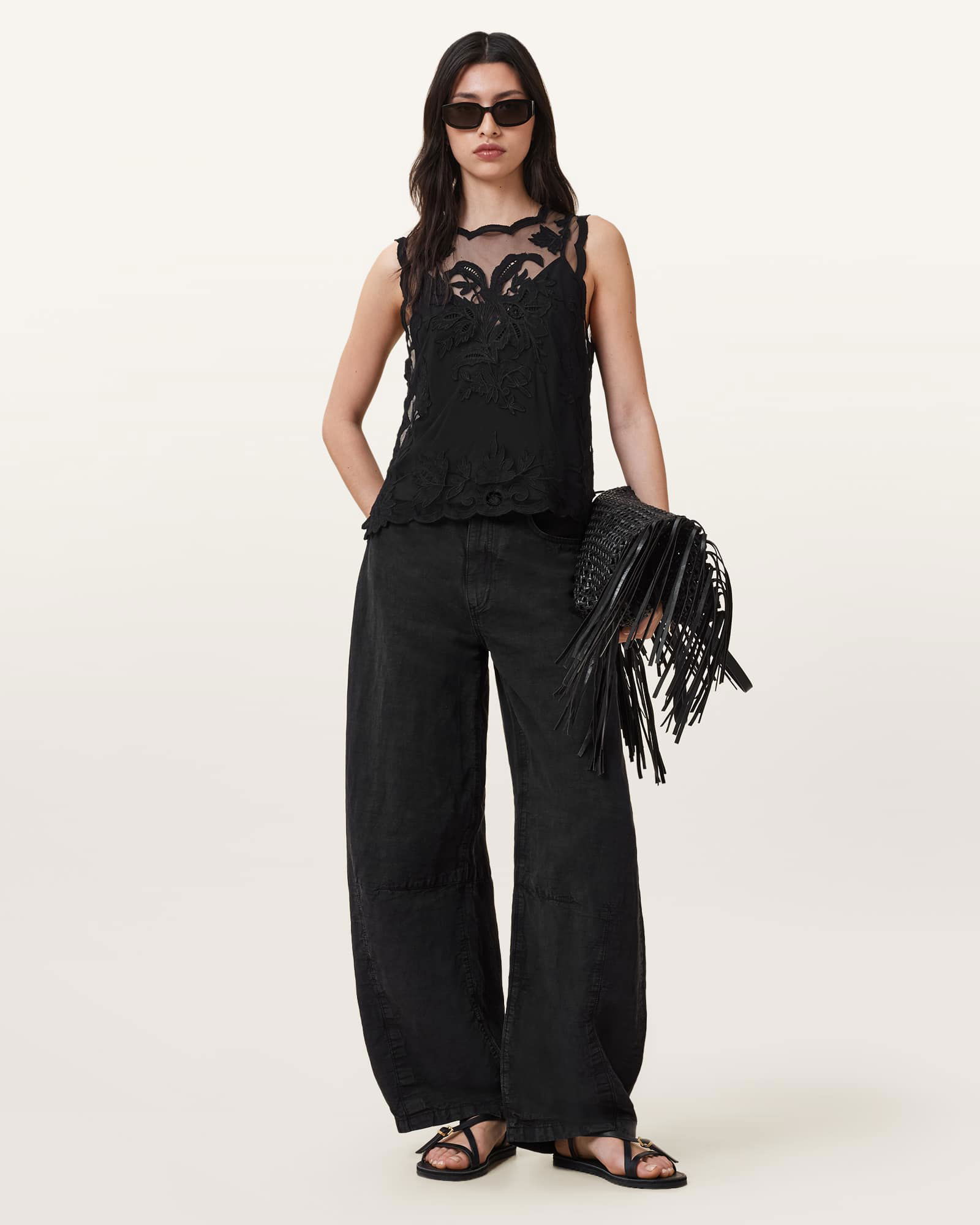 ALLSAINTS Rye Embroidered Sleeveless Top | endource