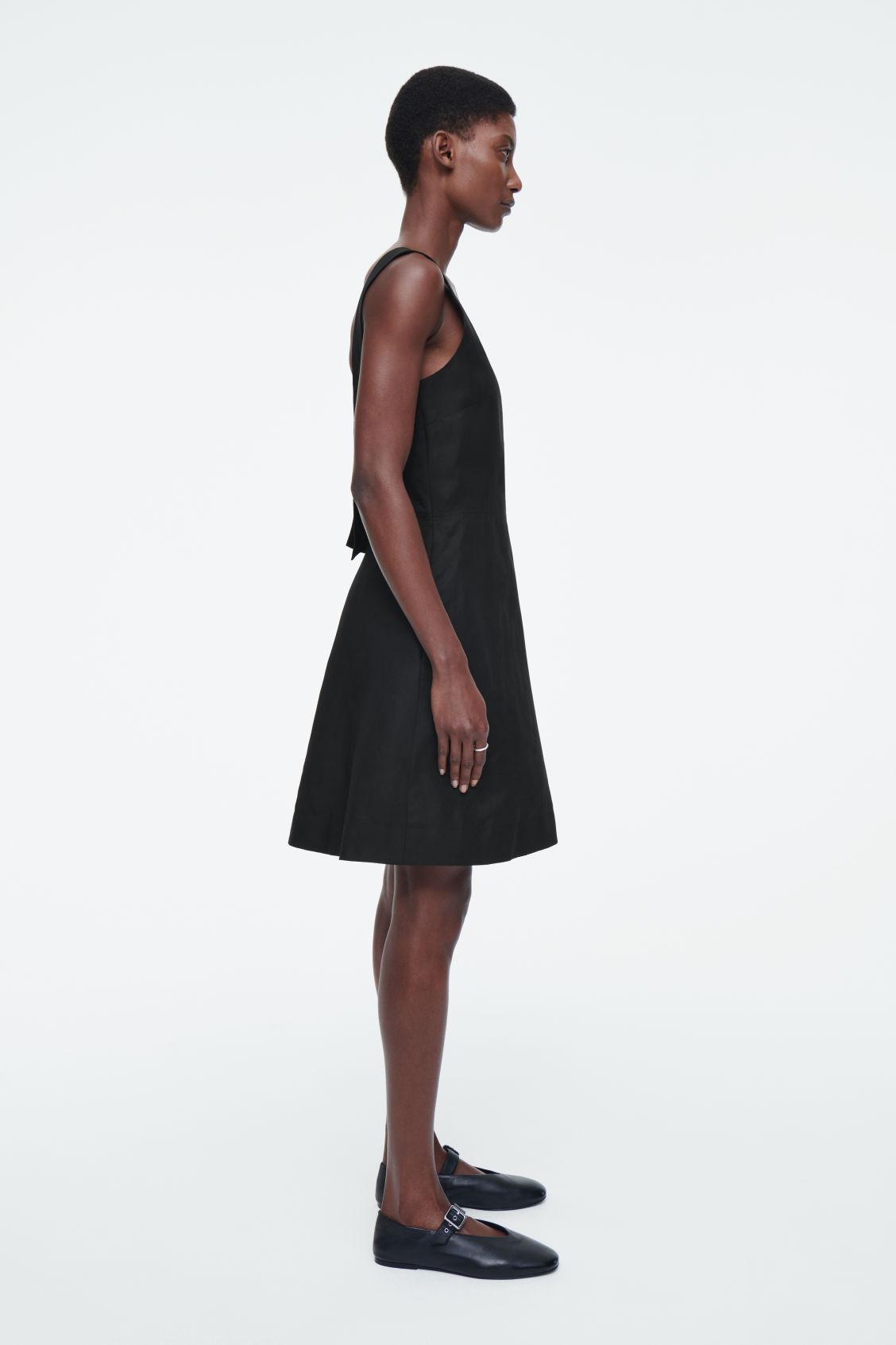 knee length dresses for ladies Billie Square Neck Bodycon Mini Dress • Shop American Threads Online Black / L main image 0