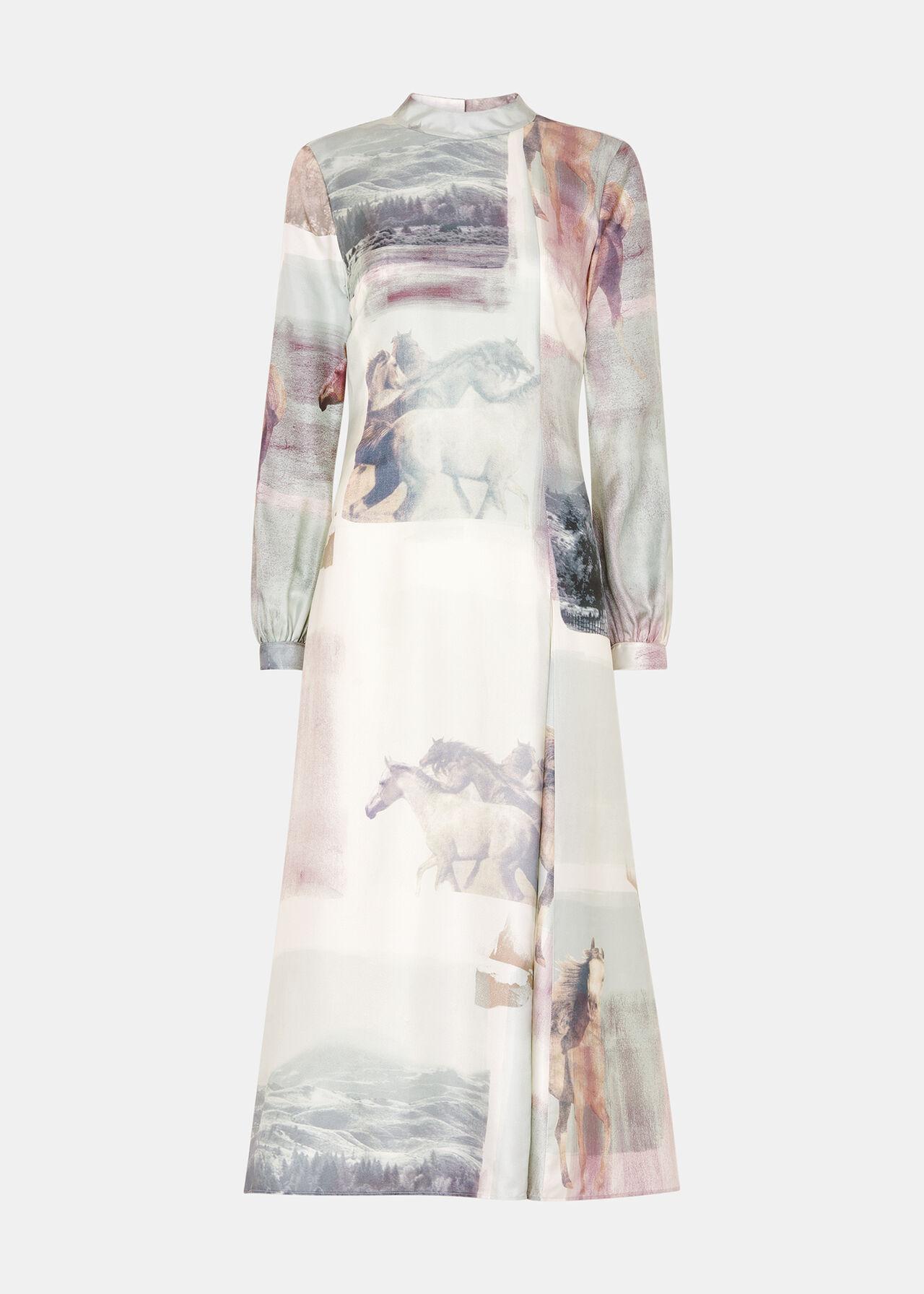 WHISTLES Wild Horse Print Silk Dress endource
