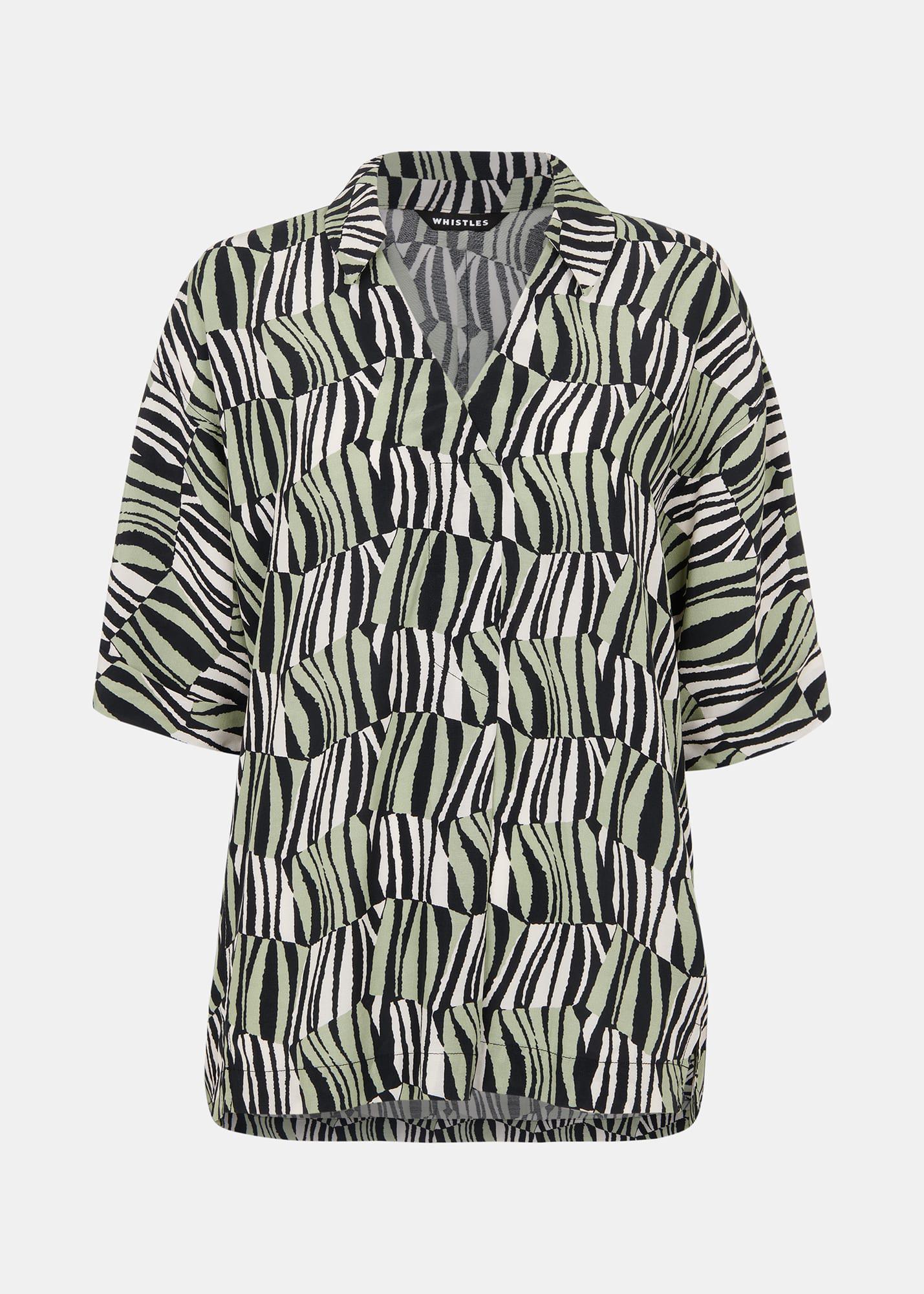 WHISTLES Checkerboard Tiger Boxy Shirt | endource