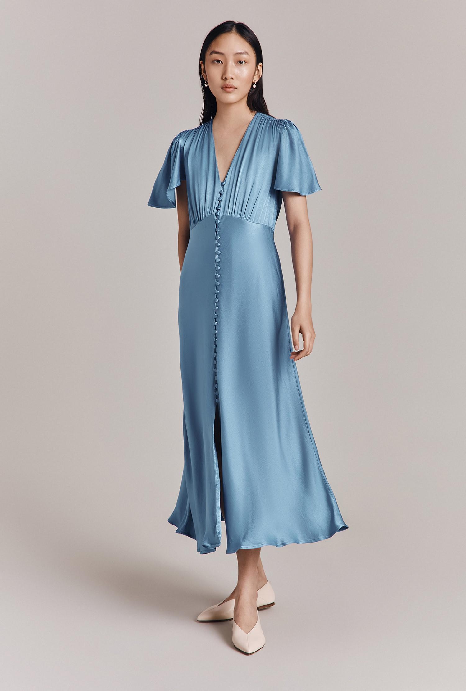EARTHY GRACE WOVEN MIDI DRESS