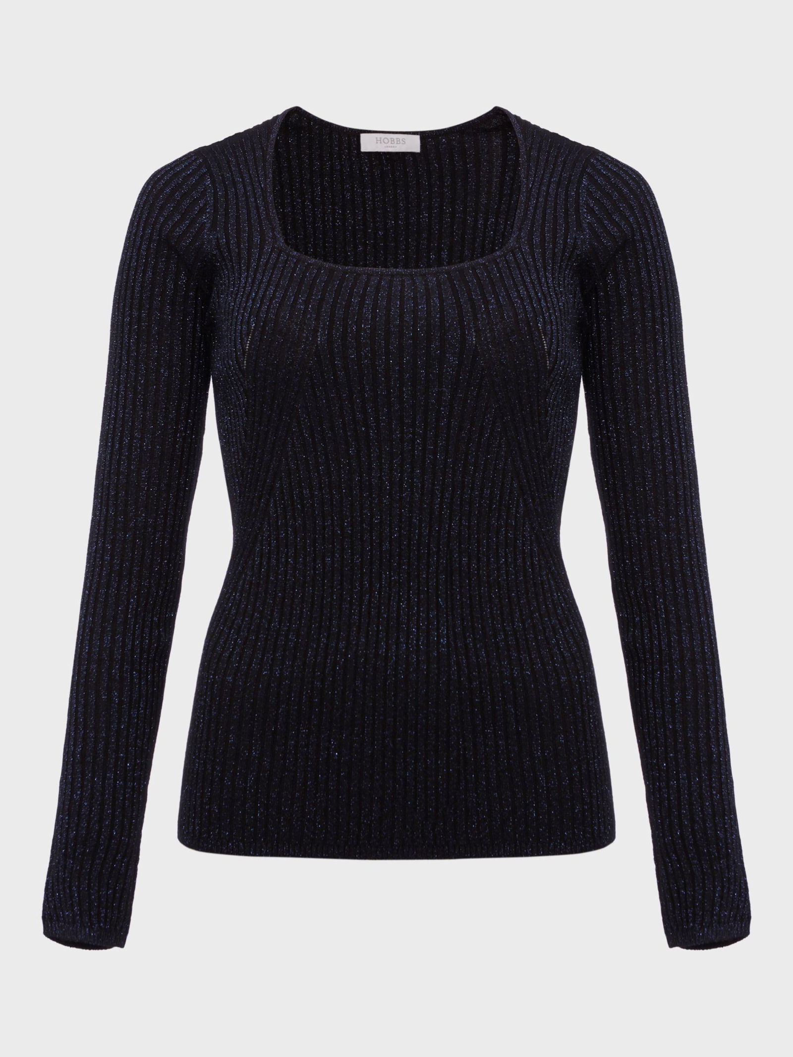 HOBBS Mariella Metallic Scoop Neck Knitwear Top endource - Main Image