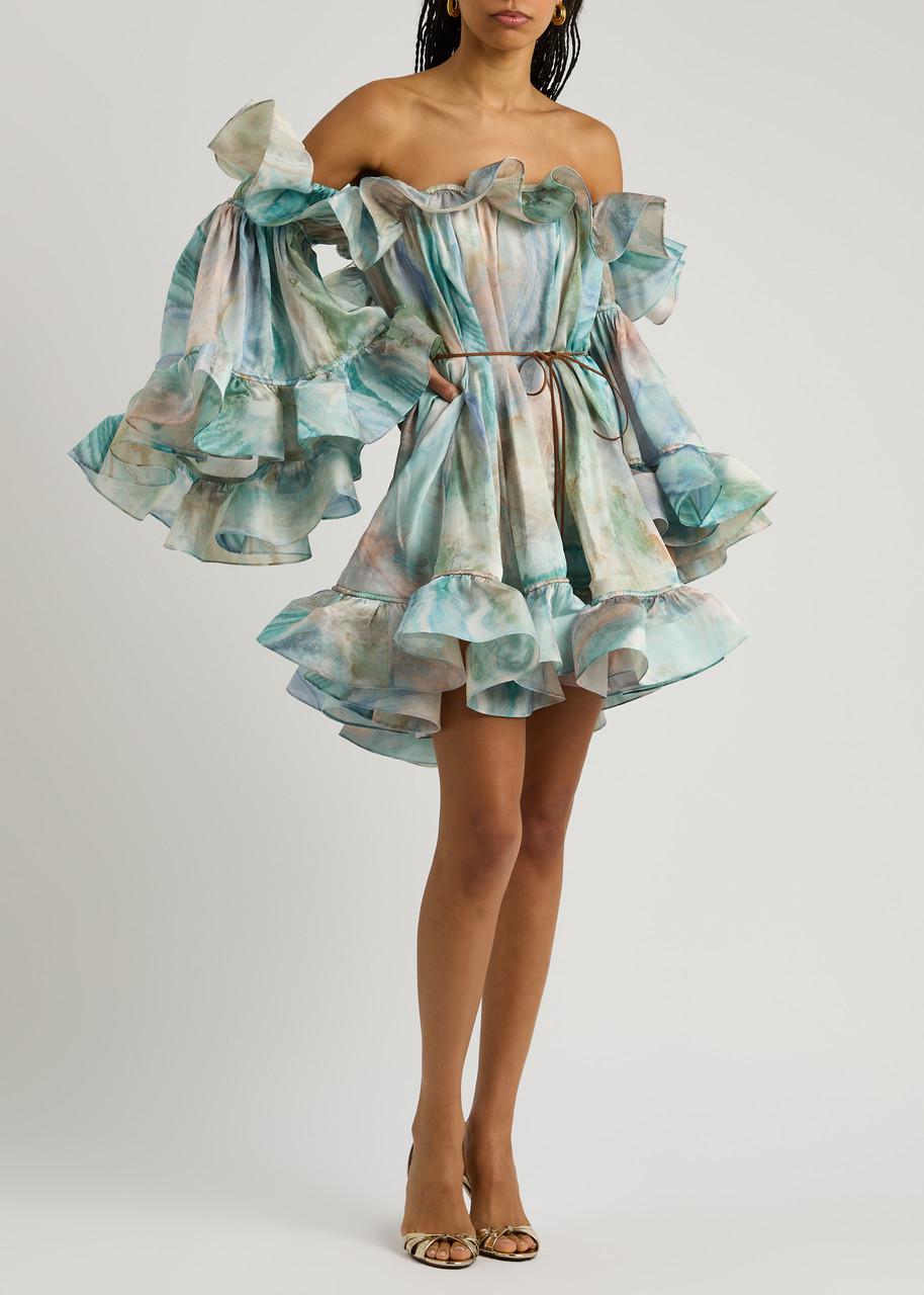 illuminate ruffle mini dress Zimmermann Illuminate Flounce Mini Dress