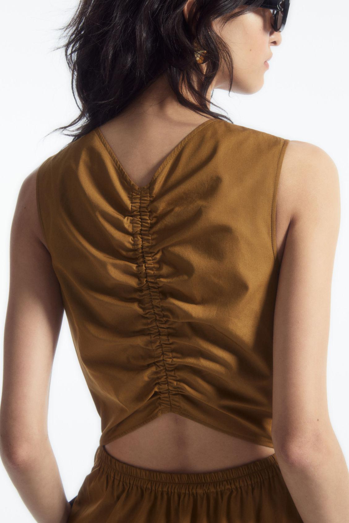 cos open back tiered dress COS Open-Back Tiered Midi Dress