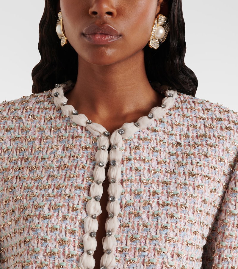 Valentino tweed jacket with pearl and rhinestone detailing.