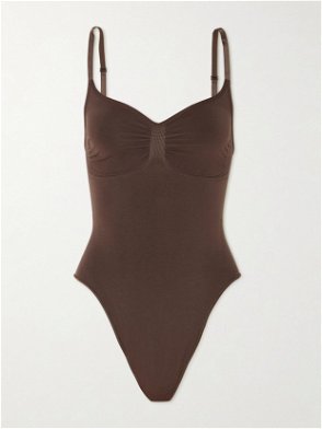 LIGHT BROWN Fits Everybody Cami Thong Bodysuit