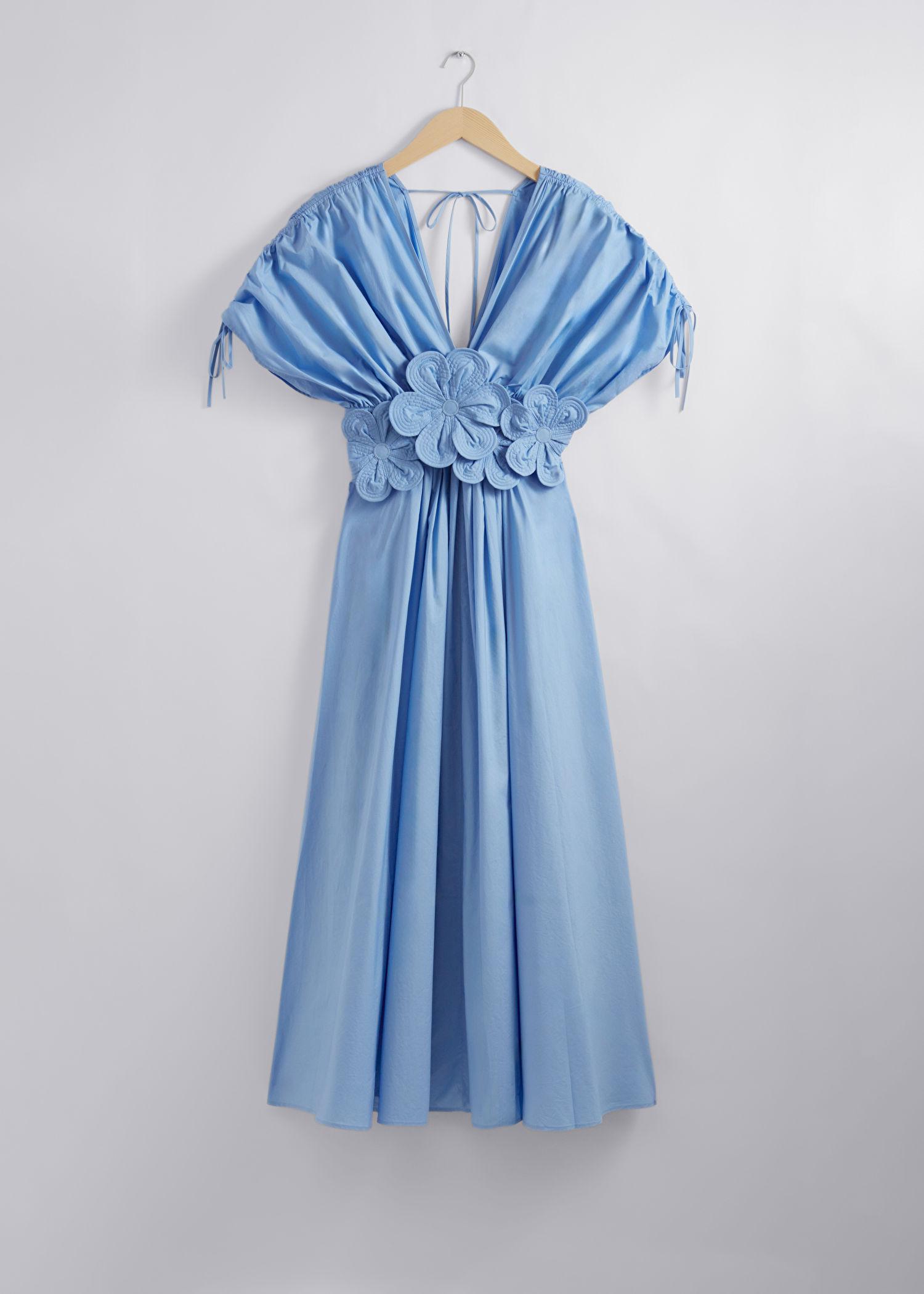 & other stories light blue lilac midi long event dress medium UK 14 vgc