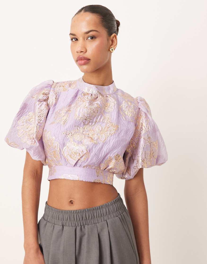 SISTER JANE Jacquard Floral Top | endource