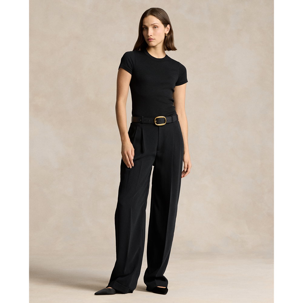 RALPH LAUREN Bacall Satin Pant In Polo Black | endource