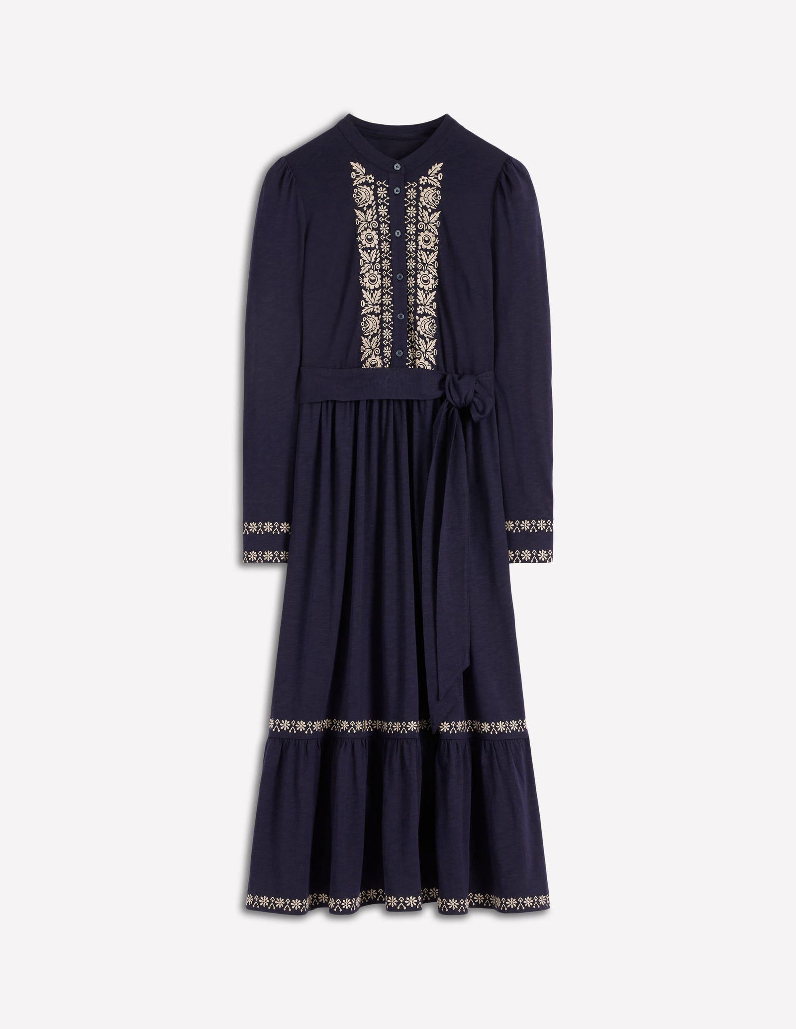 BODEN Edwina Jersey Shirt Dress-Navy | endource