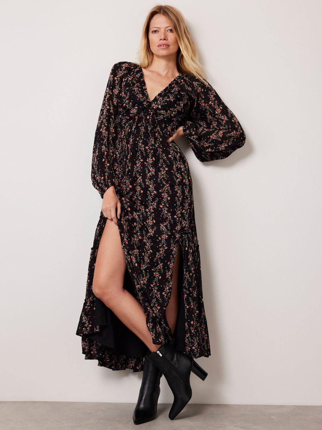 velvet boho dress Raspberry Red 1970s Stevie Maxi S neck and short puff sleeves frame the shoulders and pair beautifully with delicate jewelry Boho Vibes Embroidered Velvet Midi
