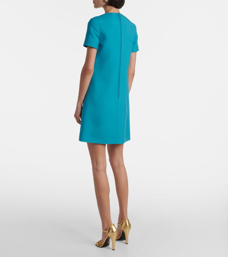 Valentino teal sheath dress with back zipper