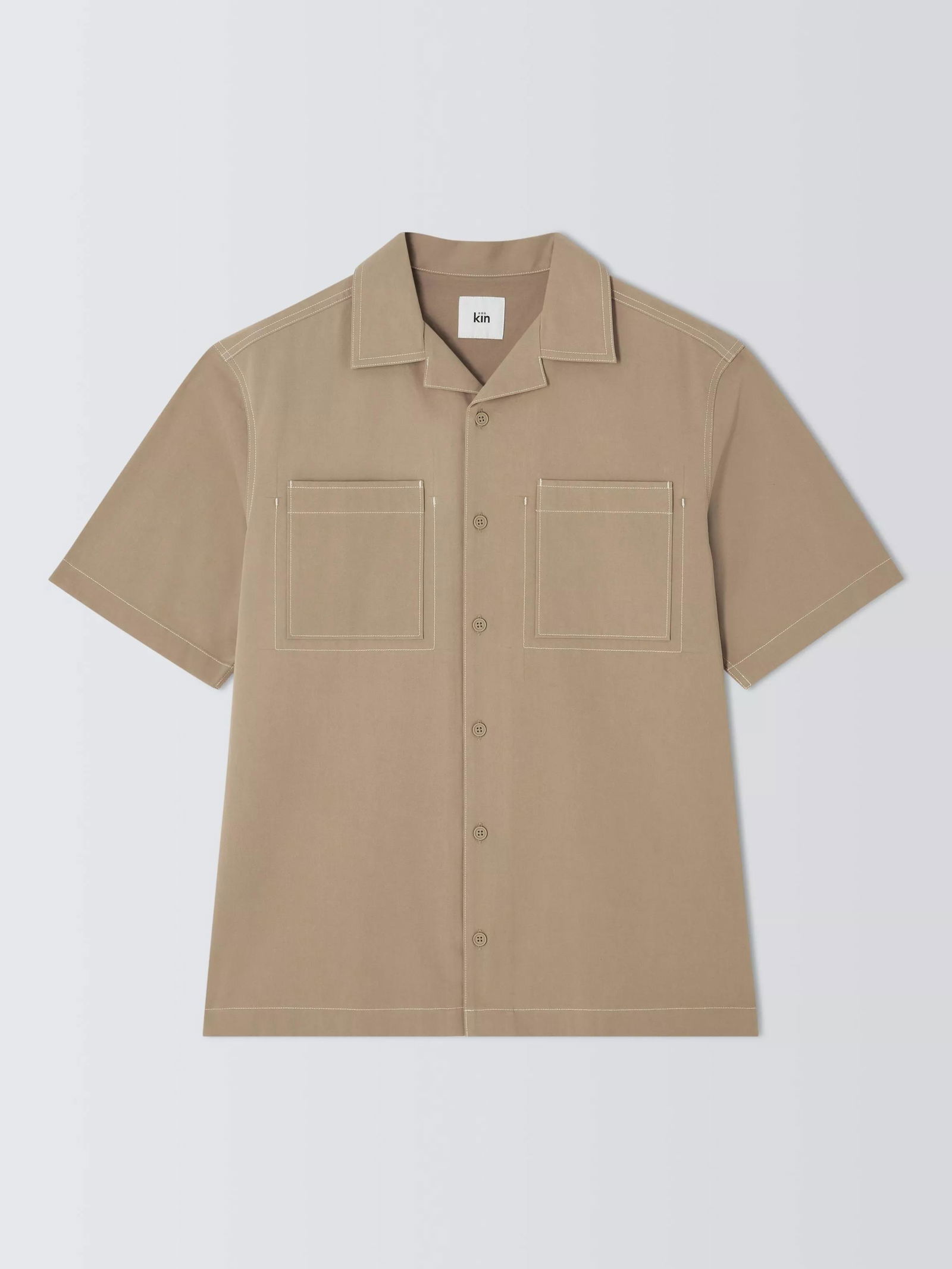 50% off KIN Short Sleeve Topstitch Cotton Shirt | endource