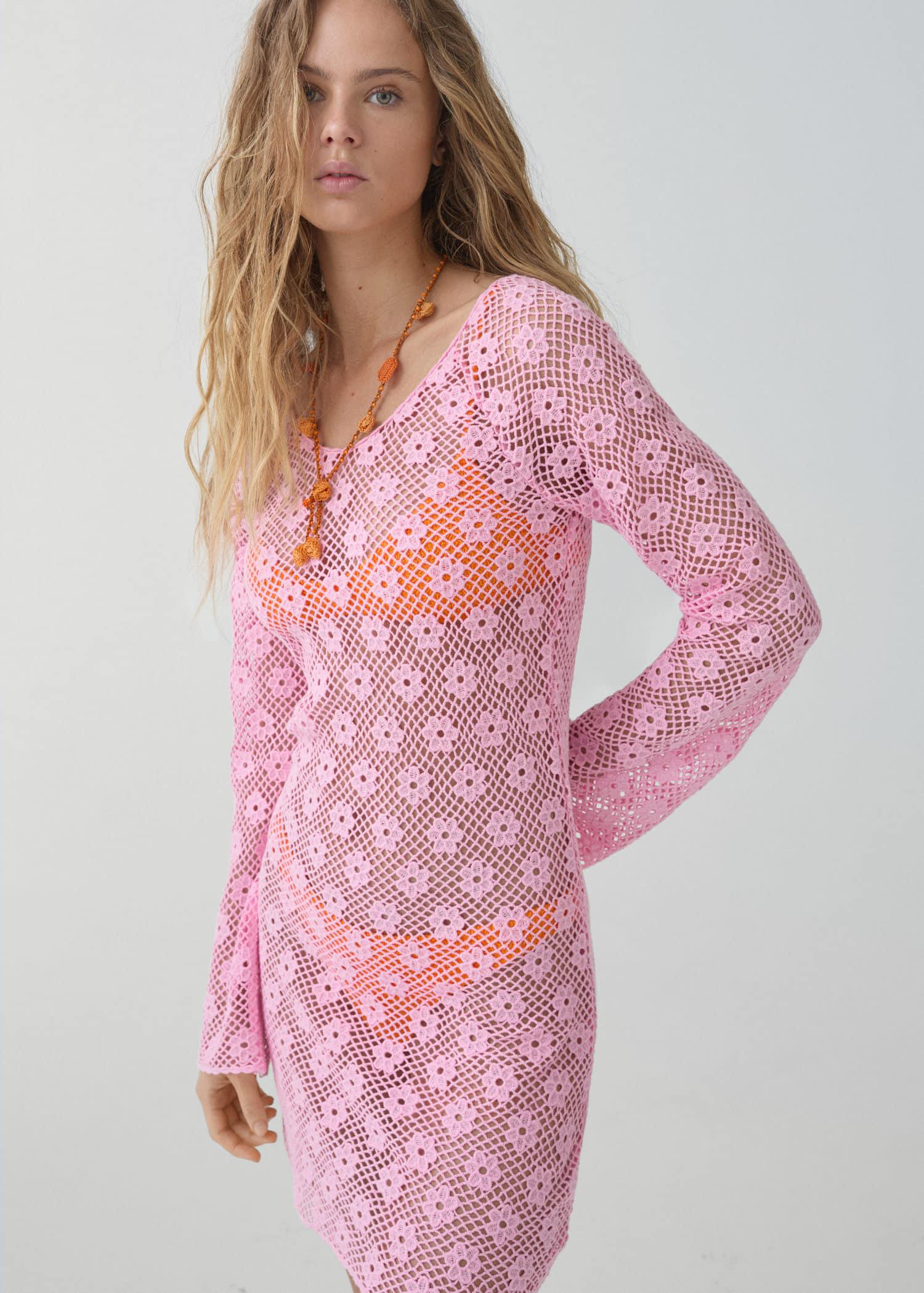 mango pink crochet dress Mango | Dresses | Mango Crochet Pink Dress